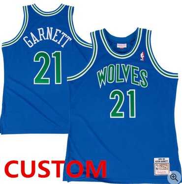 Men & Youth Customized Minnesota Timberwolves Royal 1995-96 Mitchell & Ness Hardwood Classic Jersey->customized nba jersey->Custom Jersey